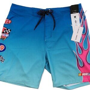 Hurley Men's Phantom Nascar Flames 20" Boardshorts - Arctic Neon